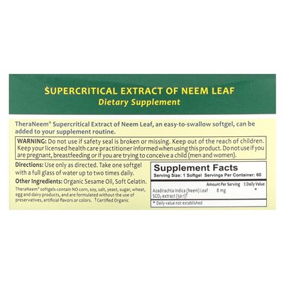 Organix South, Theraneem Naturals, superkrytyczny ekstrakt z liścia Neem, 60 miękkich
