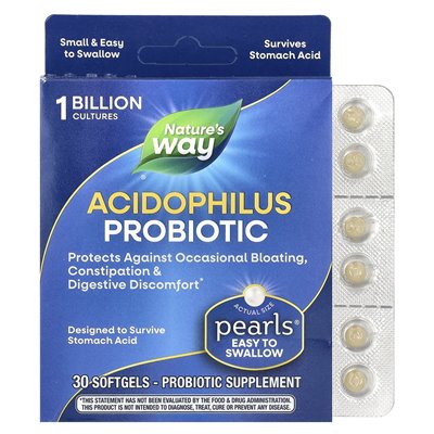 Nature, Probiotic Probiotic Pearls, 1 billion CFU, 30 softgels