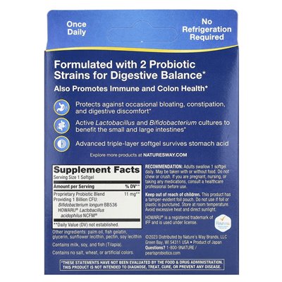 Nature, Probiotic Probiotic Pearls, 1 billion CFU, 30 softgels