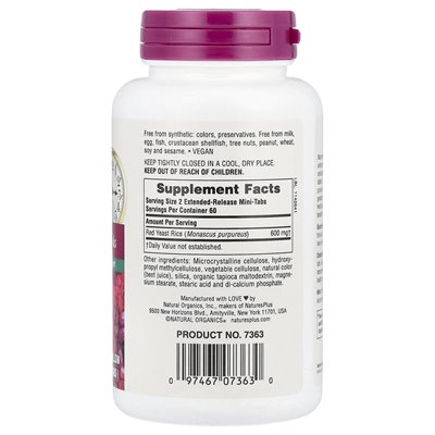 Naturesplus, Herbal Actives, Red Drożdżowe ryż, 600 mg, 120 mini-tab (300 mg na tablet) Naturesplus, Herbal Actives, Red Drożdżowe ryż, 600 mg, 120 mini-tab (300 mg na tablet)