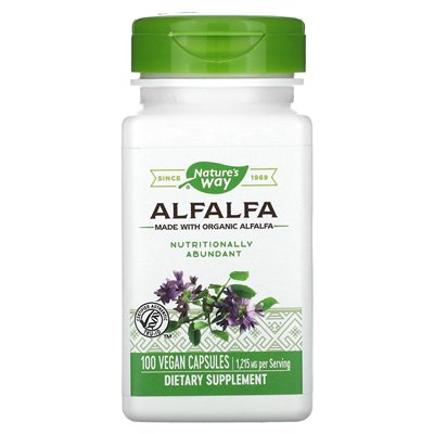 Nature's Way, Alfalfa, 1 215 mg, 100 kapsułek wegańskich (405 mg na kapsułkę) Nature's Way, Alfalfa, 1 215 mg, 100 kapsułek wegańskich (405 mg na kapsułkę)