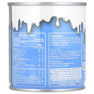 Nature's Charm, gesüßte kondensierte Kokosmilch, 11,25 oz (320 g)