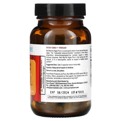 Pure Planet, Red Marine Algae Plus, 90 kapsułek wegetariańskich
