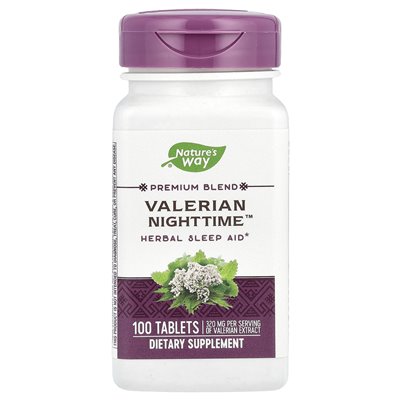 Nature's Way, Valerian Nighttime ™, 100 tabletek Nature's Way, Valerian Nighttime ™, 100 tabletek