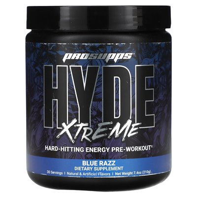 Prosupps, Hyde Xtreme, Hard Hiting Energy Pre Warkout, Blue Razz, 7,4 uncji (210 g)