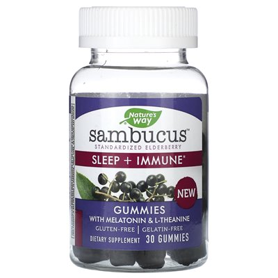 Nature's Way, Sambucus, Schlaf + Immunität, 30 Gummibärchen