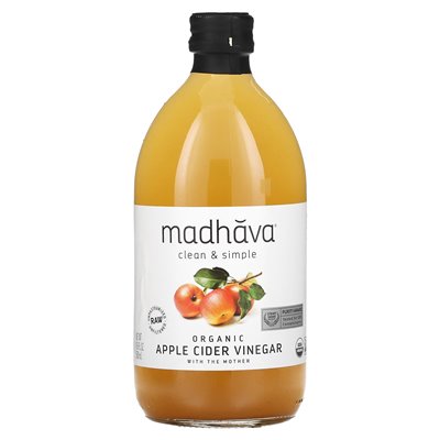 Madhava, ekologiczny ocet jabłkowy, 16,9 Fl Oz (500 ml)