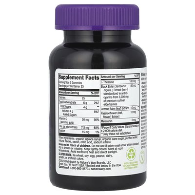 Nature's Way, Sambucus®, Sleep & Immune Bronberry Gummy with Melatonin, Vitamin C and Zinc, 50 Gummies