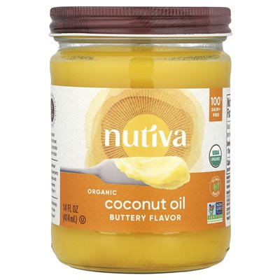 Nutiva, ekologiczny olej kokosowy, maślany, 14 fl oz (414 ml)