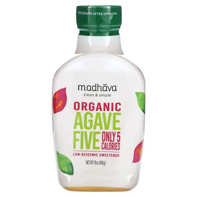 Madhava, Agave Organic Five, Niski Glikemiczny Słodzień, 16 uncji (454 g)