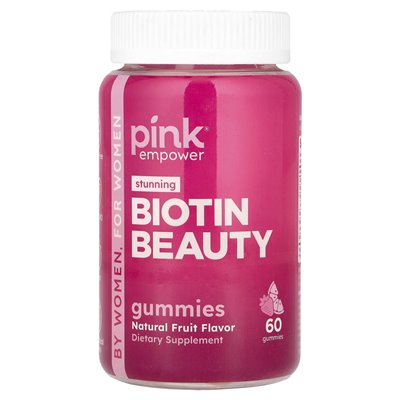 Różowe, biotynowe gummy, naturalne owoce, 60 gumzy Różowe, biotynowe gummy, naturalne owoce, 60 gumzy