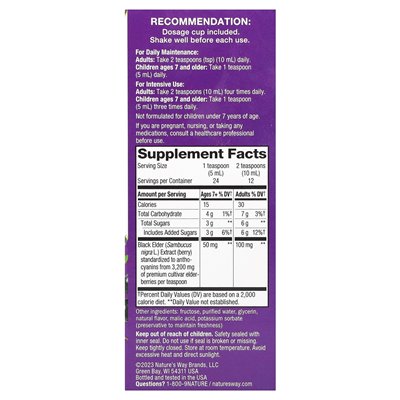Nature's Way, Sambucus, tradycyjny syrop immunologiczny, czarny, 4 fl oz (120 ml)