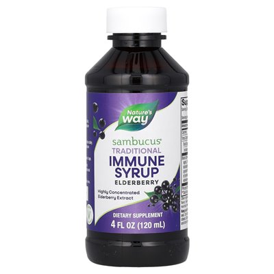 Nature's Way, Sambucus, tradycyjny syrop immunologiczny, czarny, 4 fl oz (120 ml)