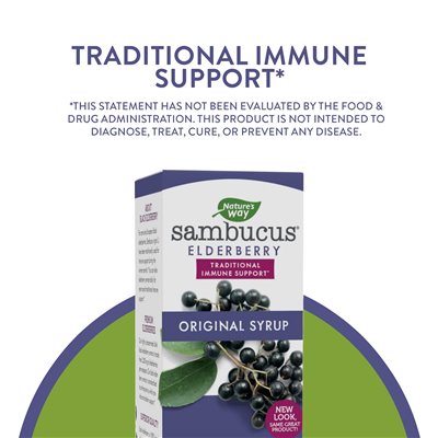 Nature's Way, Sambucus, tradycyjny syrop immunologiczny, czarny, 4 fl oz (120 ml)