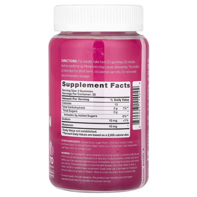 Pink, Sleep Melatonin Gummies, Natural Mixed Berries, 70 Gummies