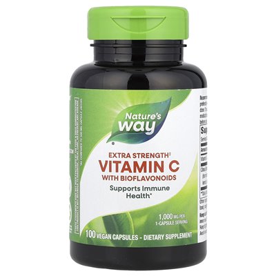 Nature, witamina C z bioflawonoidami, dodatkowa siła, 1000 mg, 100 kapsułek wegańskich Nature, witamina C z bioflawonoidami, dodatkowa siła, 1000 mg, 100 kapsułek wegańskich