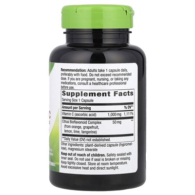 Nature, witamina C z bioflawonoidami, dodatkowa siła, 1000 mg, 100 kapsułek wegańskich Nature, witamina C z bioflawonoidami, dodatkowa siła, 1000 mg, 100 kapsułek wegańskich