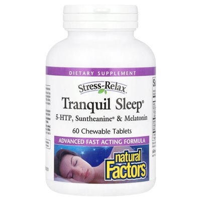 Czynniki naturalne, stres-relax®, spokojny sen, 60 tabletek do żucia