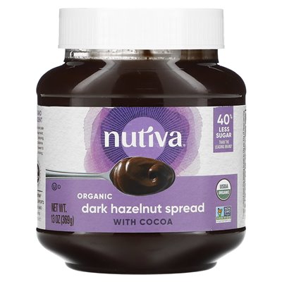 Nutiva, Bio-Aufstrich aus dunklen Haselnüssen mit Kakao, 13 oz (369 g)