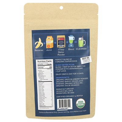 Równowaga oceanu, ekologiczny codzienny proszek detox koktajl, 4 uncje (113 g)