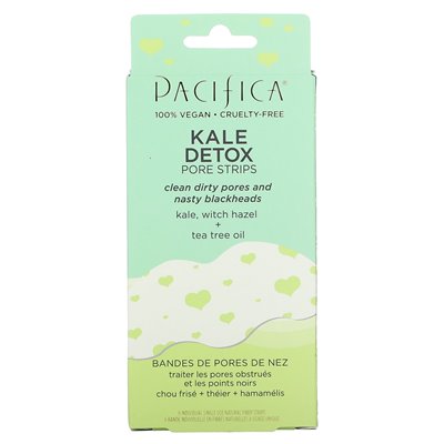 Pacifica Kale Detox Porenstreifen, 6 einzelne Streifen aus Naturfaseroptik