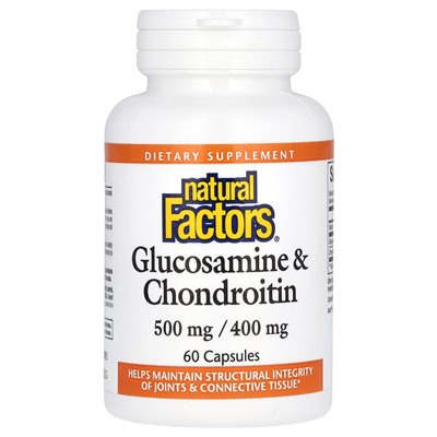 Czynniki naturalne, glukozamina i chondroitin, 60 kapsułek
