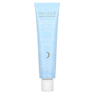 Pacifica, Wake Up Beautiful Waterless Cleansing Balm, Quinoa & Mushroom, 2.5 fl oz (75 ml)