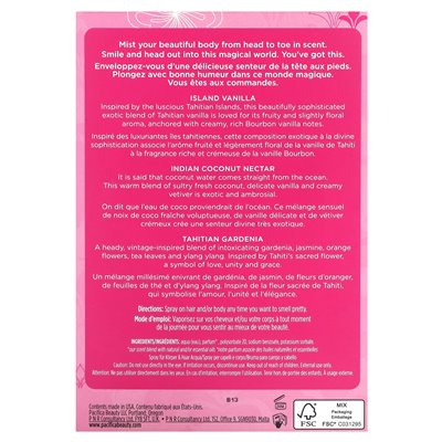 Pacifica, mgły włosów i ciała, Wanderlust, 3 paczki, 2 flory (59 ml)