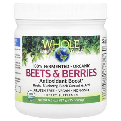 Naturalne czynniki, Whole Earth &amp Sea®, buraki i jagody, 6,6 uncji (187 g)