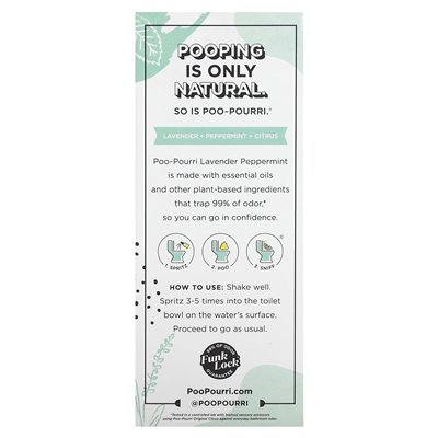 Poo-Wourri, spraye toaletowe przed You-Go®, lawendowa mięta pieprzowa, 2 flory (59 ml)