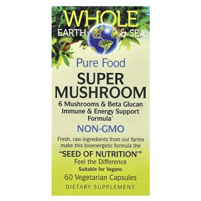 Naturalne czynniki, Whole Earth &amp Sea®, super grzyb, 60 kapsułek wegetariańskich