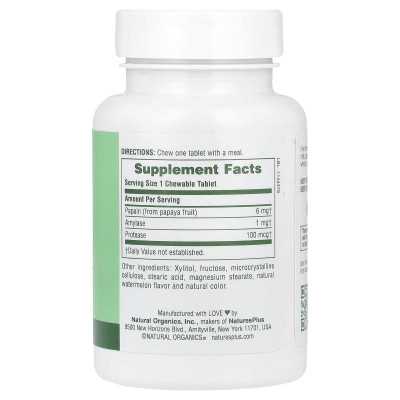 Naturesplus, suplement enzymu papai do żucia, 180 tabletek Naturesplus, suplement enzymu papai do żucia, 180 tabletek