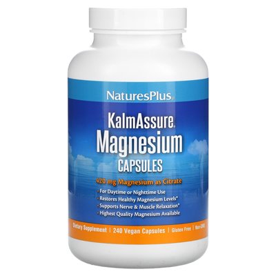 Naturesplus, Kalmassure, magnez, 420 mg, 240 kapsułek wegańskich (105 mg na kapsułkę) Naturesplus, Kalmassure, magnez, 420 mg, 240 kapsułek wegańskich (105 mg na kapsułkę)
