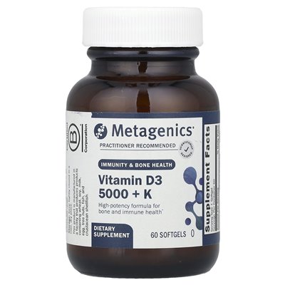 Metagenic, vitamin D3 5000 + K, 60 soft