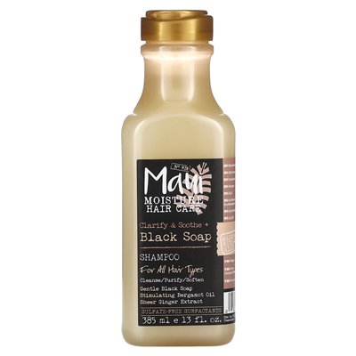 Maui Moisture, Hair Care, Clarify & Soothe + Black Soap Shampoo, For All Hair Types, 13 fl oz (385 ml)