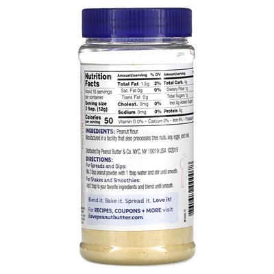 Peanut Butter &amp Co., Peanut Powder, Pure Peanut, 6,5 uncji (184 g)