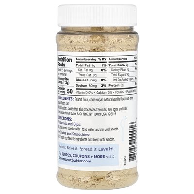Peanut Butter &amp Co., Peanut Powder, wanilia, 6,5 uncji (184 g)