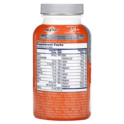 One Day, Frauen 50+, Komplettes Multivitamin, 100 Tabletten