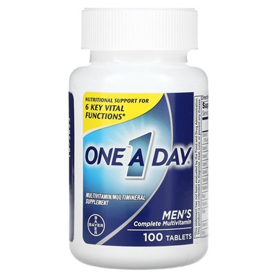 One-A-Day, Men's Complete Multivitamin, 100 Tablets One-A-Day, Men's Complete Multivitamin, 100 Tablets