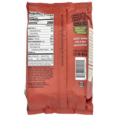 Mighty Good, Craft Ramen, wegetariańska zupa kimchi Ramen, 2,3 uncji (64 g)