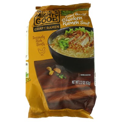Mighty Good, Craft Ramen, smażona czosnkowa zupa z kurczaka, 2,2 uncji (63 g)