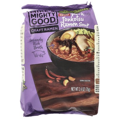 Mighty Good, Craft Ramen, Spicy Pork Tonkotsu Ramen Soup, 2.4 oz (70 g)
