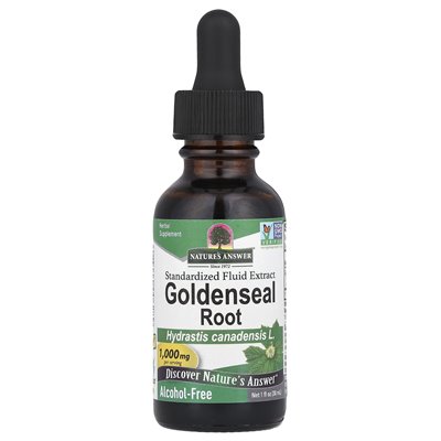 Odpowiedź natury, korzeń złotego, znormalizowany ekstrakt z płynu, bez alkoholu, 1000 mg, 1 fl oz (30 ml)