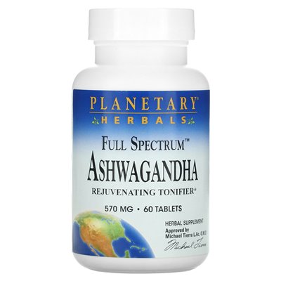 Planetary Herbals, Full Spectrum ™ Ashwagandha, 570 mg, 60 tabletek