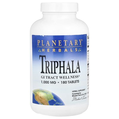 Planetary Herbals, Triphala, 2000 mg, 180 tabletek (1000 mg na tablet)