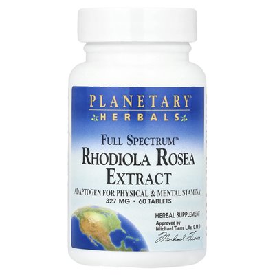 Zioła planetarne, Ekstrakt Rosea Full Spectrum ™ Rhodiola, 655 mg, 60 tabletek (327 mg na tablet)