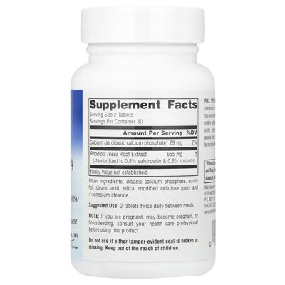 Zioła planetarne, Ekstrakt Rosea Full Spectrum ™ Rhodiola, 655 mg, 60 tabletek (327 mg na tablet)