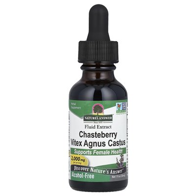 Odpowiedź natury, Casterberry Vitex agnus castus, ekstrakt z płynu, bez alkoholu, 2000 mg, 1 fl oz (30 ml)