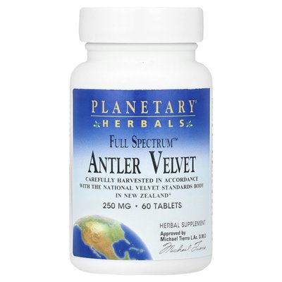 Zioła planetarne, aksamit Full Spectrum ™, 250 mg, 60 tabletek (125 mg na tablet)