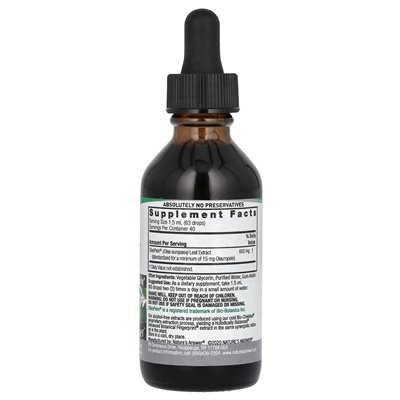 Odpowiedź natury, ekstrakt z liści oliwek, standaryzowany, bez alkoholu, 1500 mg, 2 fl oz (60 ml)